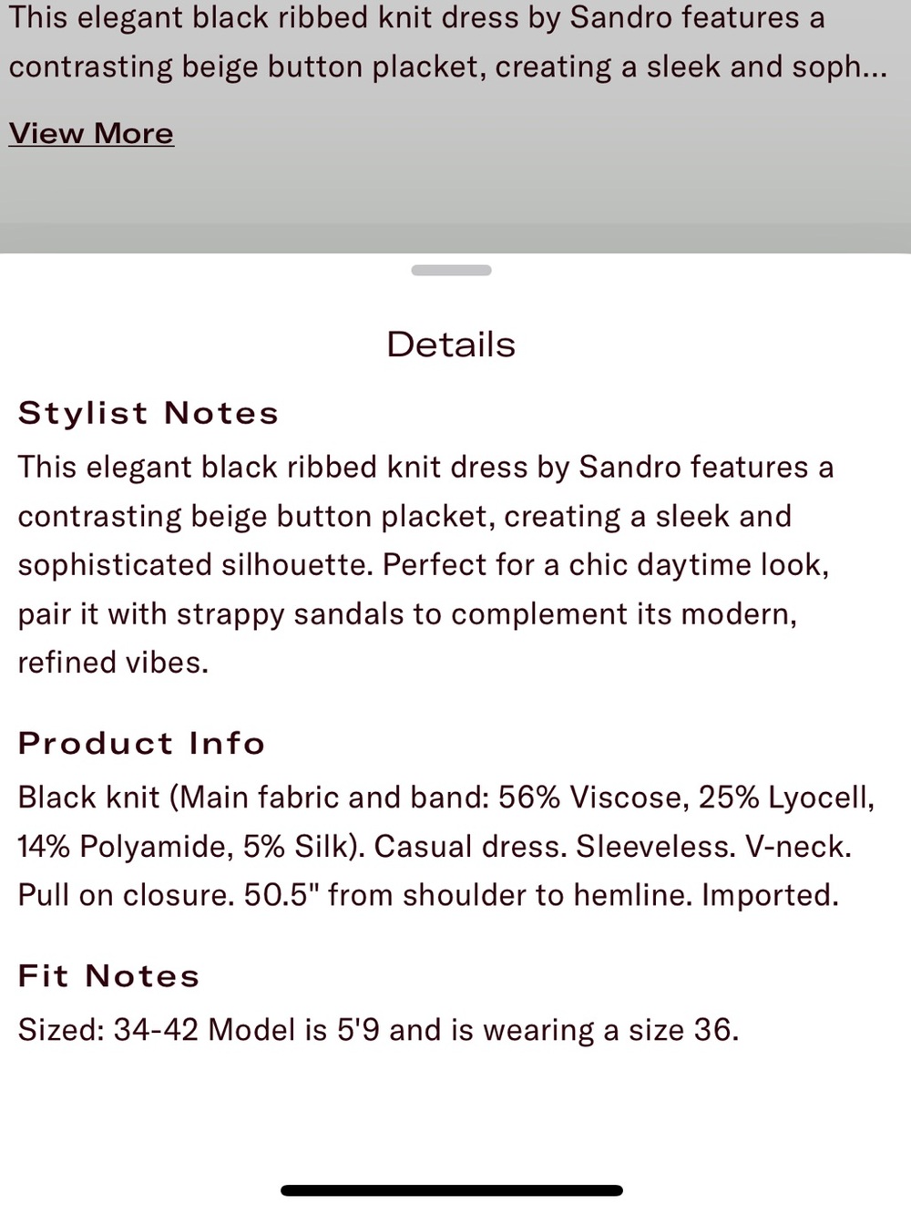 Sandro Gabriel Dress FR 34/US 0 - Picture 9 of 9